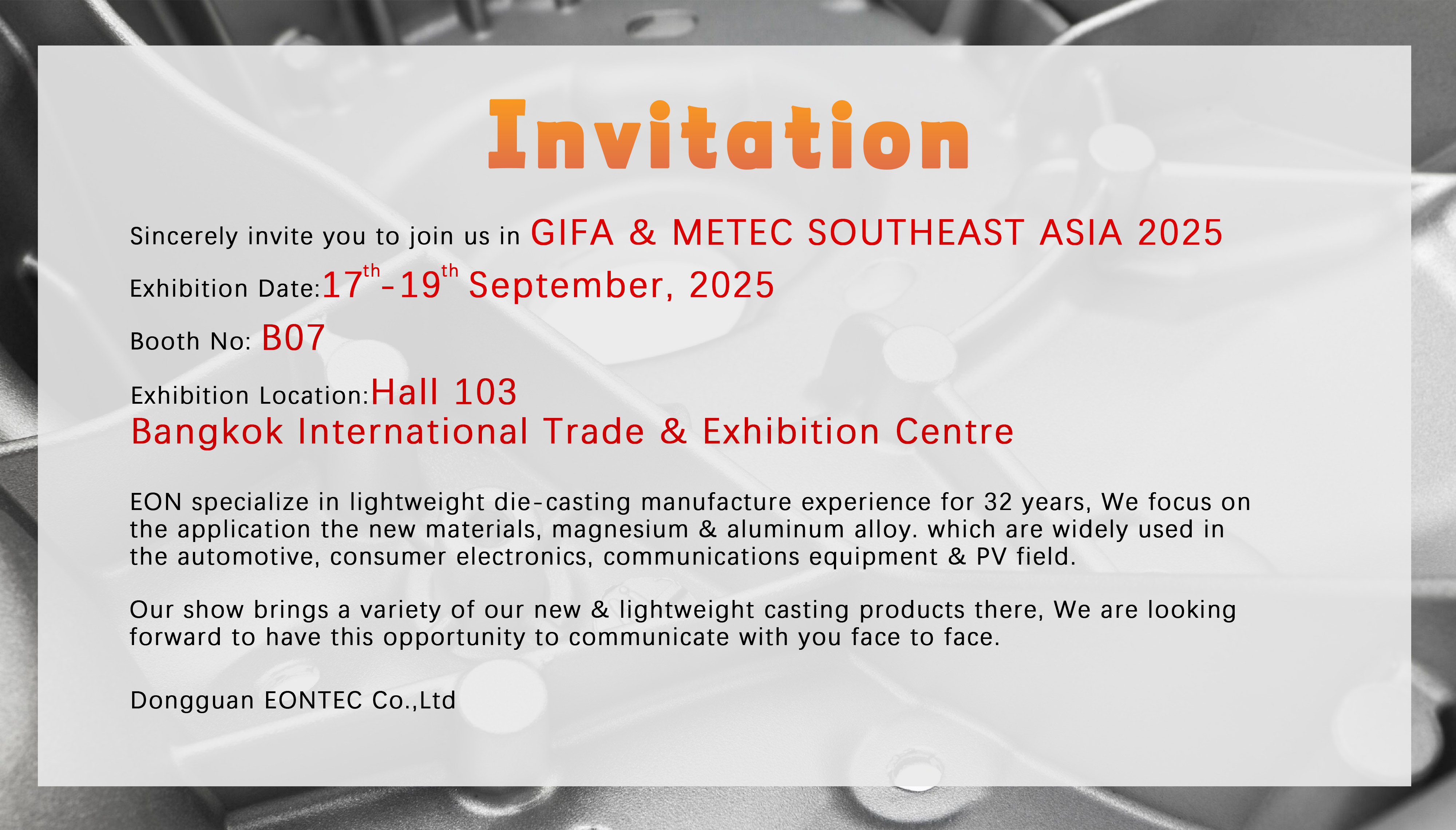 1929cc威尼斯平台科技 l 泰国国际冶金及铸造展
